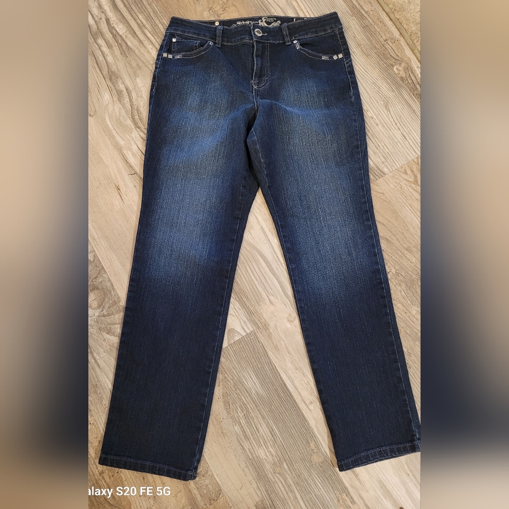 Style & CO petite premium jeans, bottoms up, slim, size 10